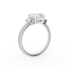 18K Solitaire Emerald Cut Diamond Engagement Ring — 3D VIEW