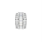 14K White Gold Baguette Diamond Piercing Earrings — BACK