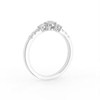 18K Bespoke Round Diamond Trilogy Ring — 3D VIEW