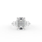 vimg:Z00248|18K Trilogy Emerald Diamond Ring — TOP