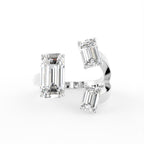 18K Bespoke Emerald Cut Diamond Ring — TOP