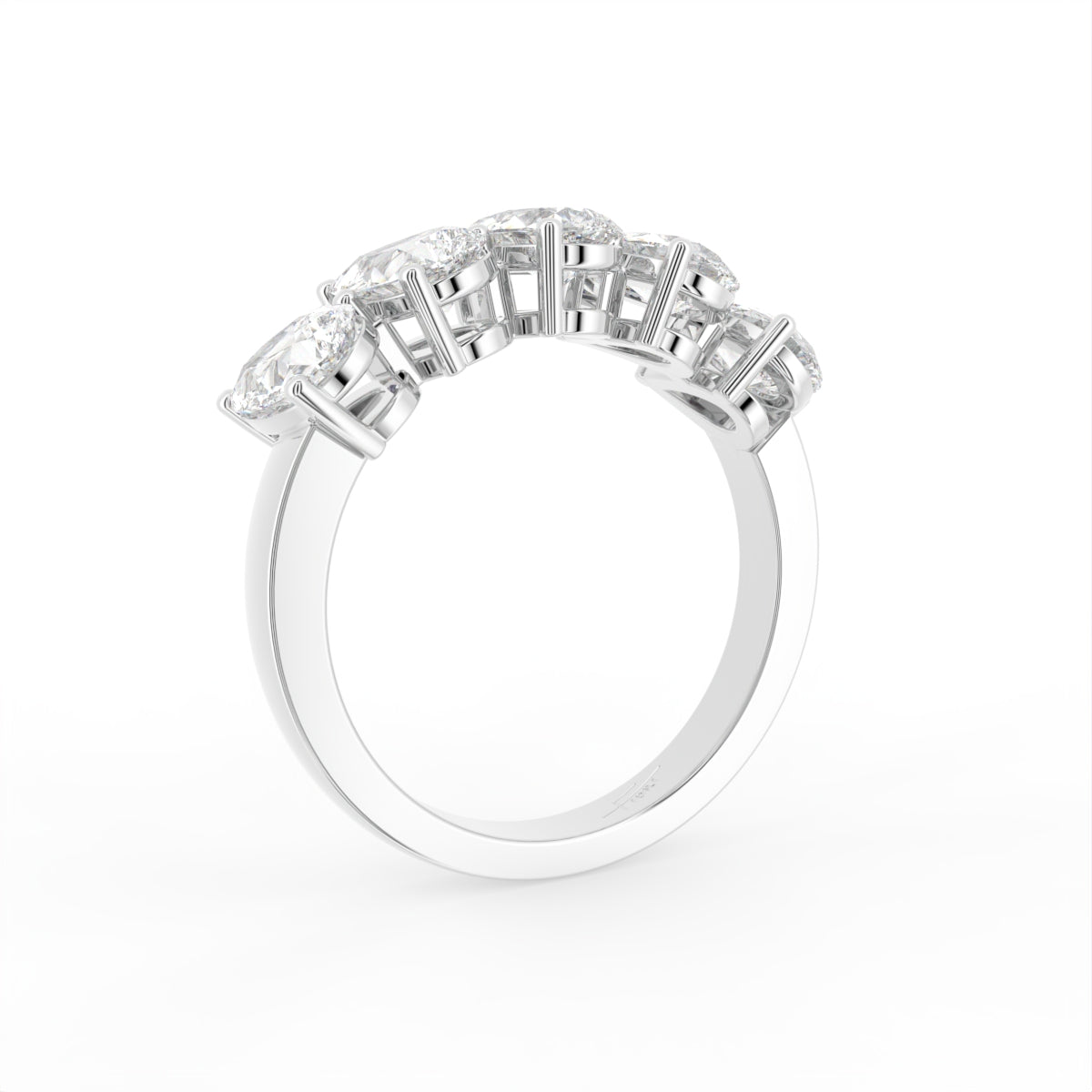 18K Pear Cluster Diamond Ring — 3D VIEW
