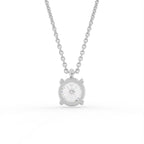 18K Solitaire Diamond Pendant — BACK