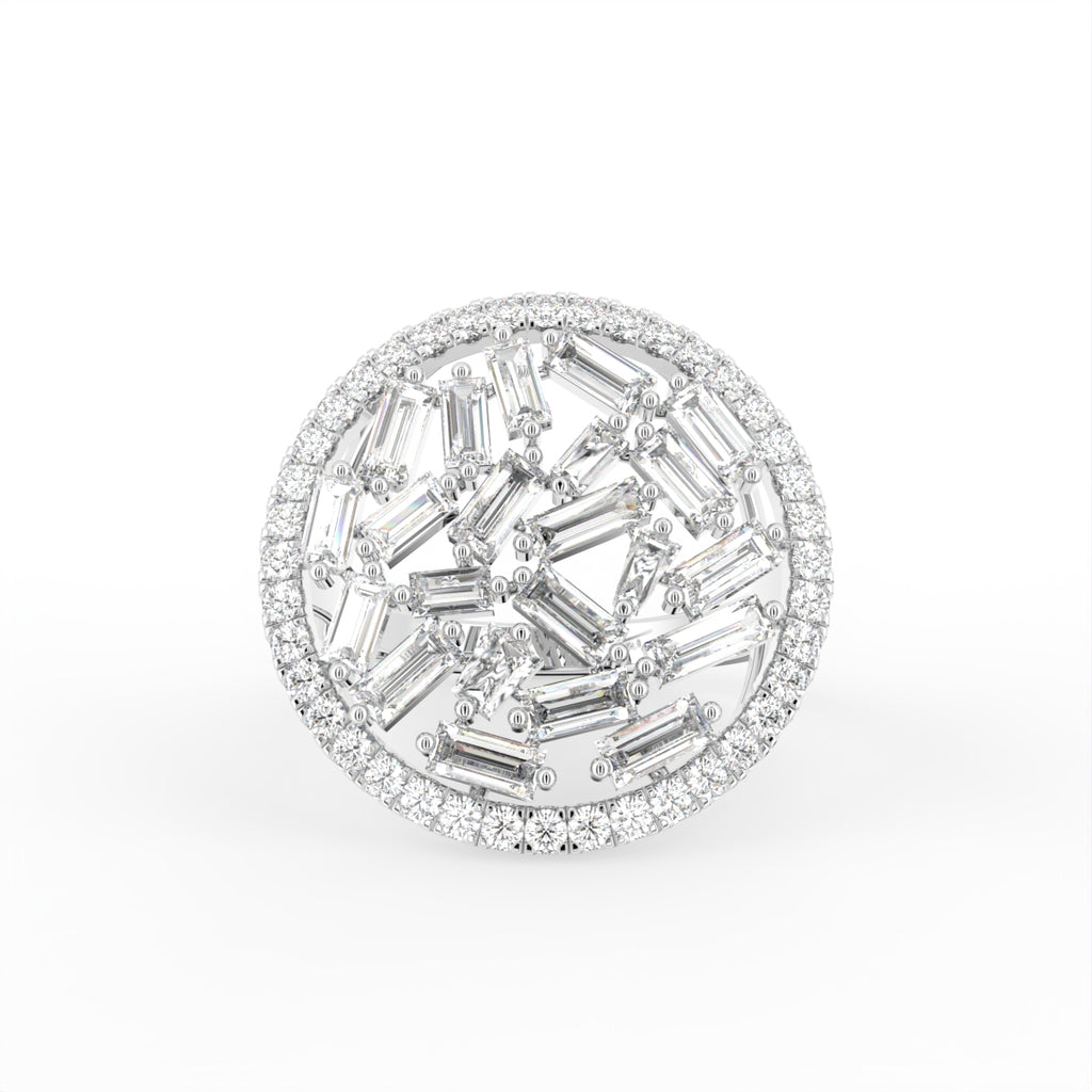 18K White Gold Bespoke Baguette Diamond Ring — TOP