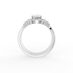 vimg:FJ6832|vimg:FJ6833|18K Bespoke Oval Diamond Ring Set — FRONT