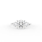 18K Trilogy Cushion Diamond Ring — TOP