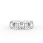 18K Emerald Cut Eternity Diamond Ring — TOP