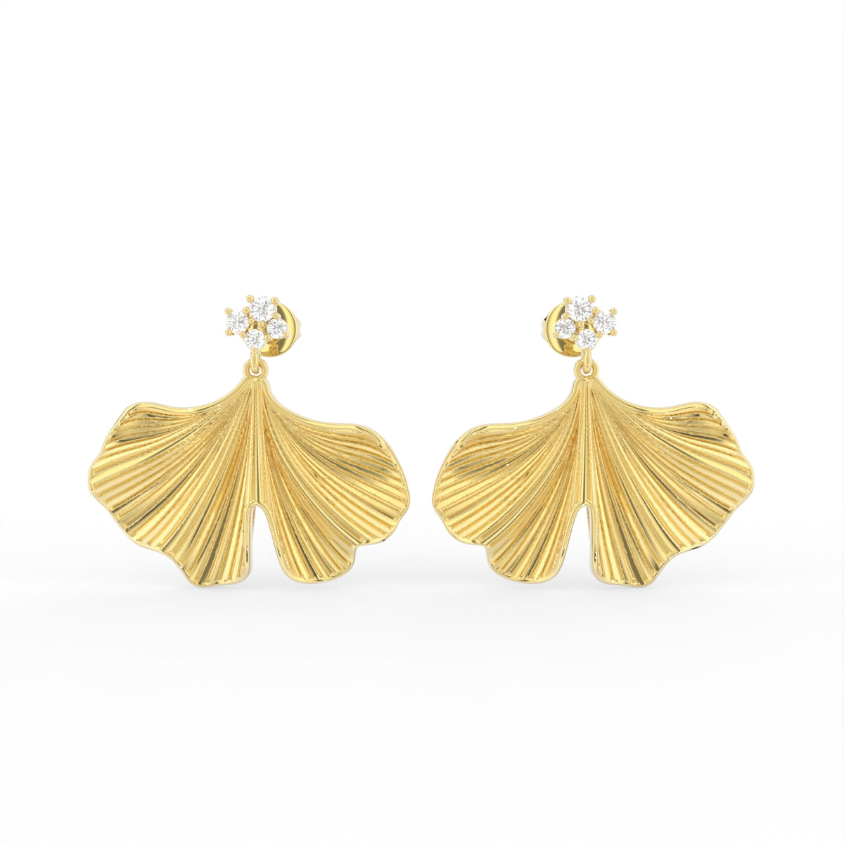 Sterling Silver Round Diamond Earrings — TOP
