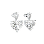 18K Pear Heart Diamond Drop Earrings — 3D VIEW