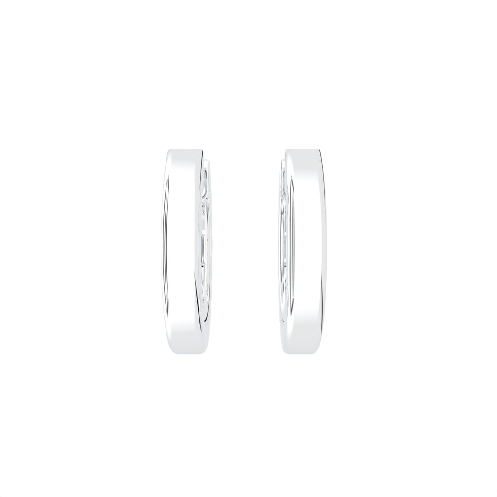 18K Diamond Piercing Hoop Earrings — BACK