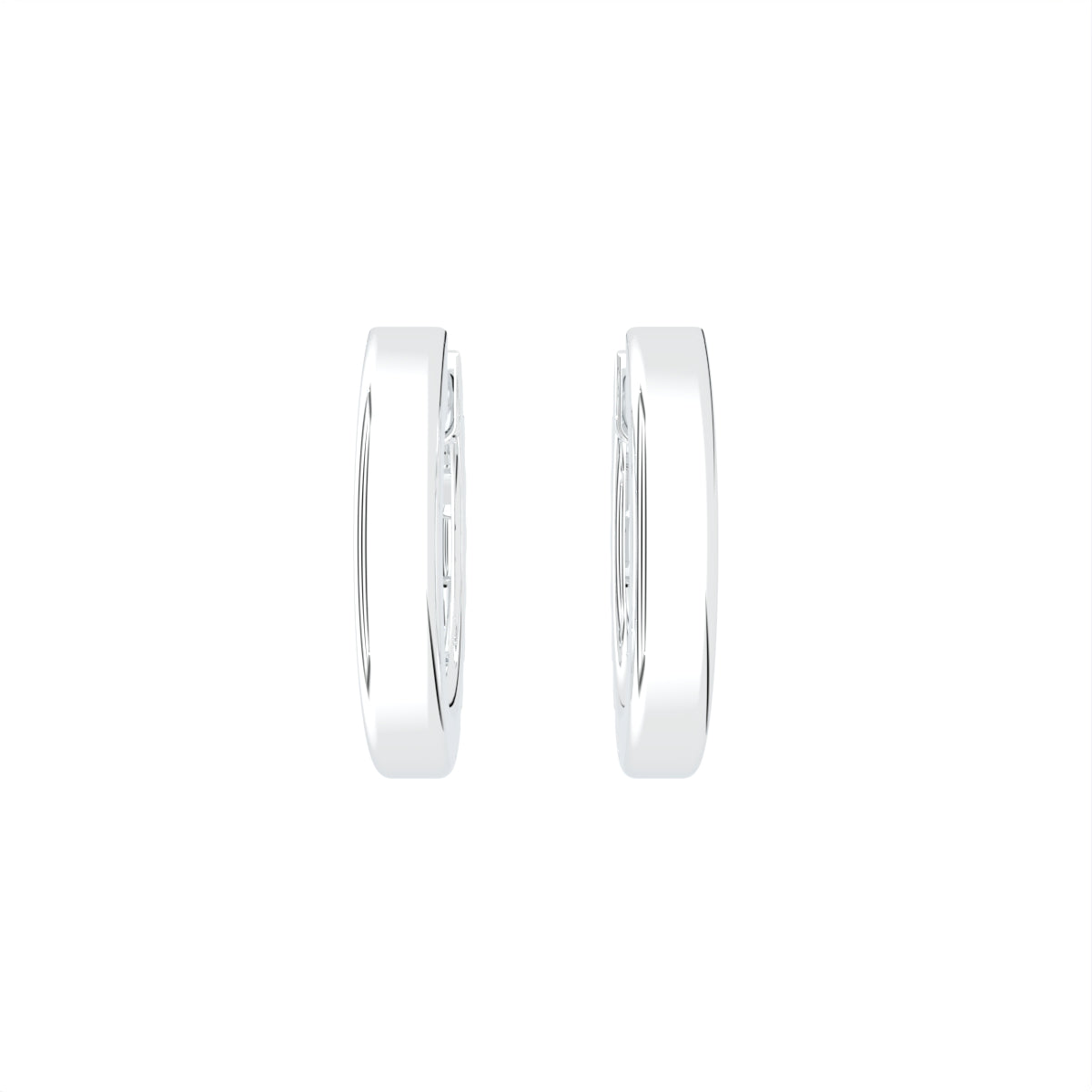 18K Diamond Piercing Hoop Earrings — BACK