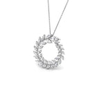 18K Leaf Diamond Pendant — 3D VIEW