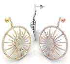 18K Open Circle Diamond Earrings — 3 COLOR