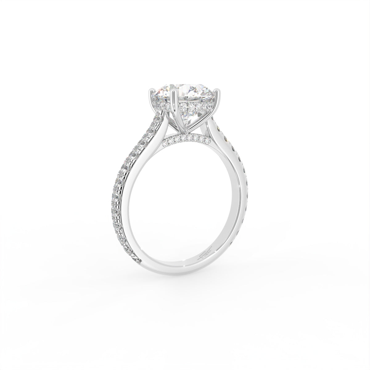 18K Solitaire Diamond Engagement Ring — 3D VIEW