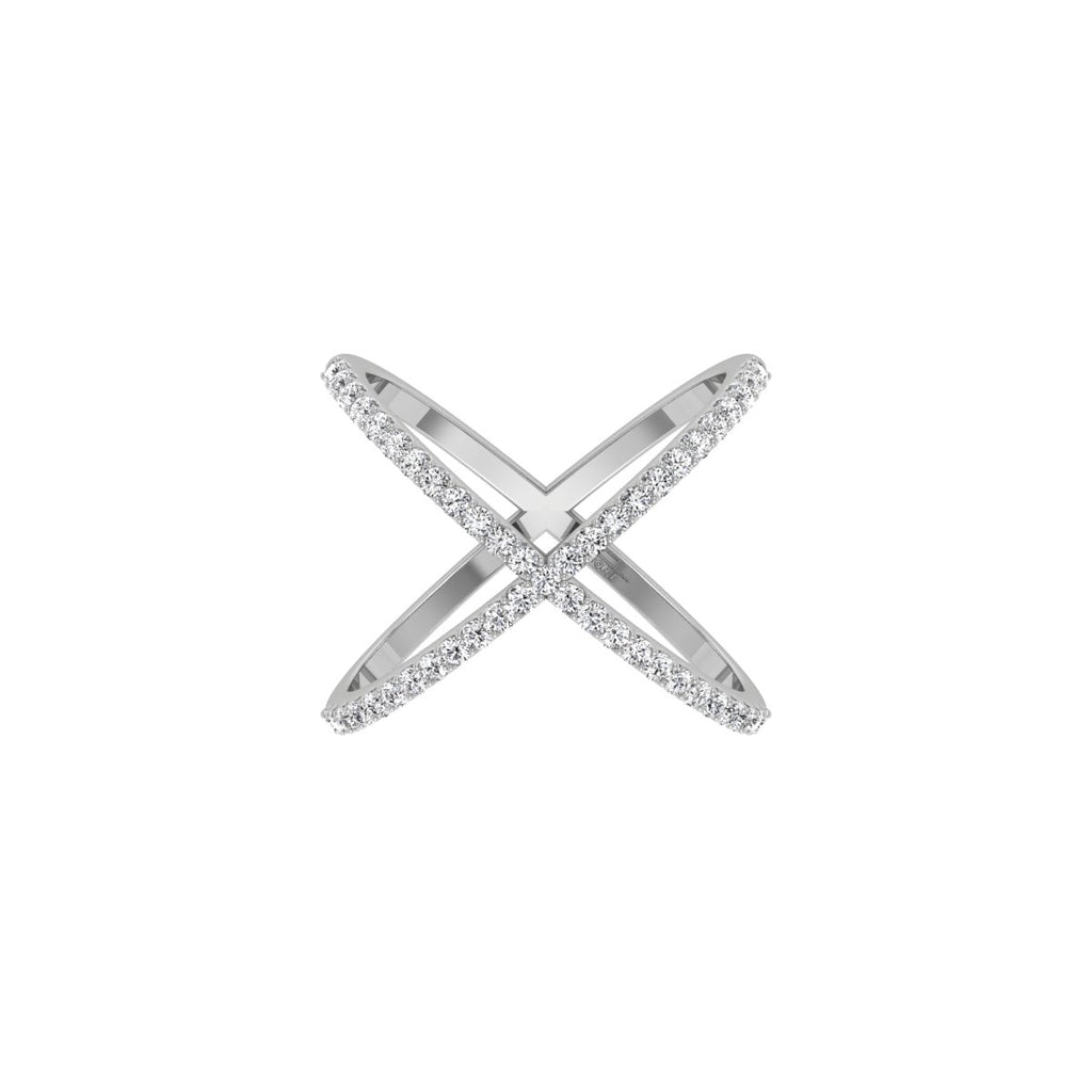 18K Crossover Diamond Ring — TOP