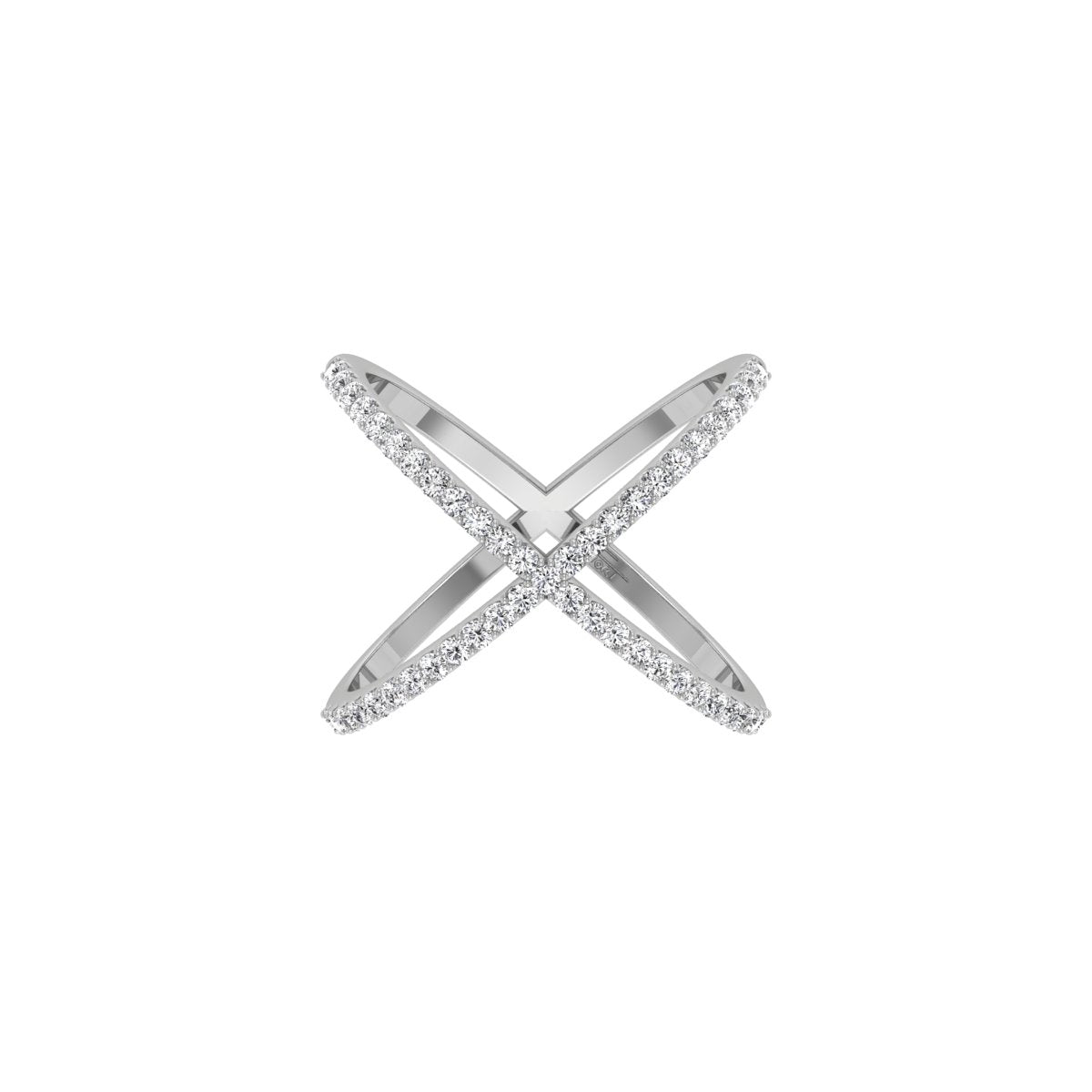 18K Crossover Diamond Ring — TOP