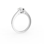 18K Solitaire Triangle Diamond Ring — 3D VIEW