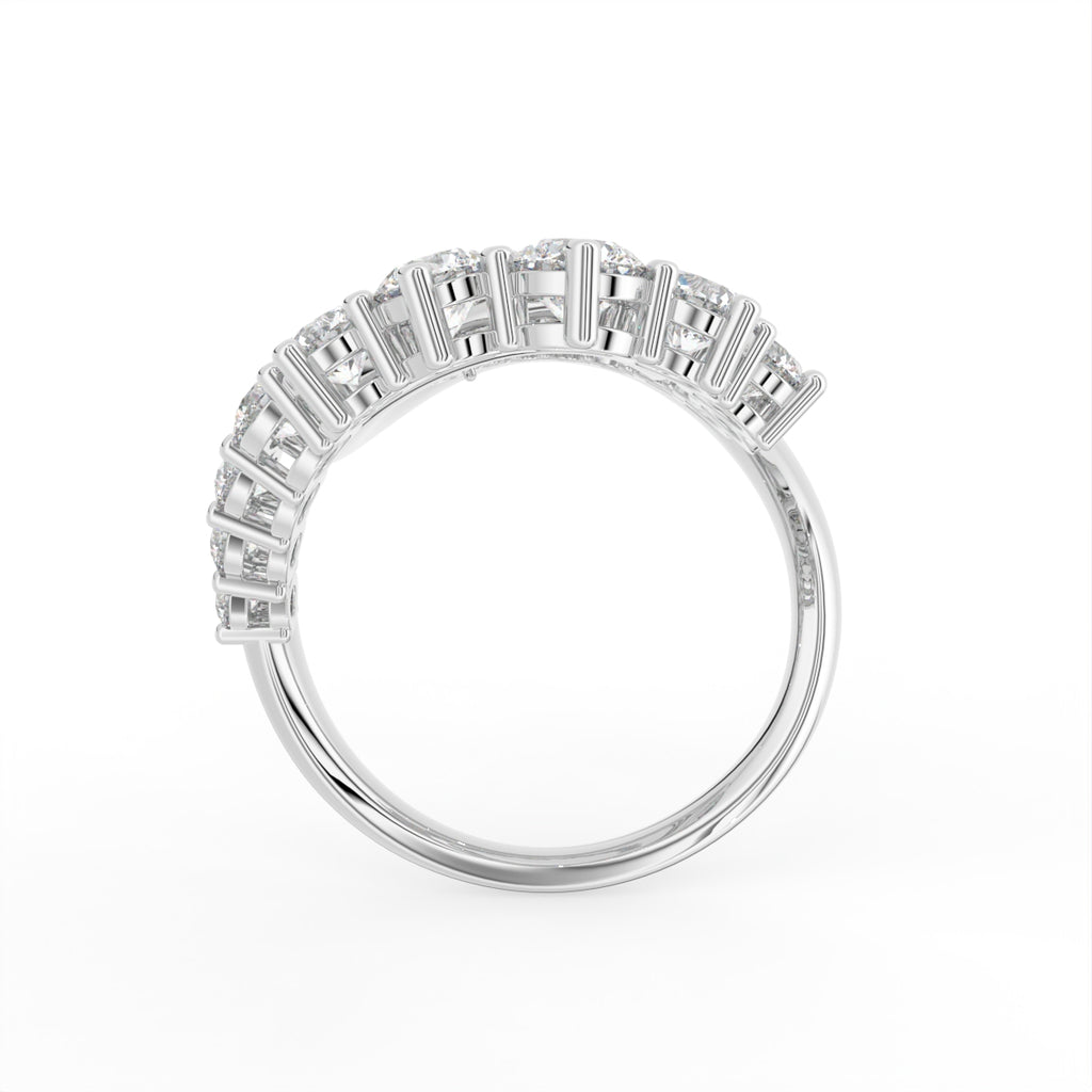 Sterling Silver Round Diamond Ring — FRONT/BACK
