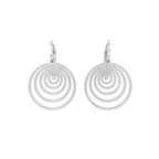 18K White Gold Round Diamond Spiral Drop Earrings — TOP