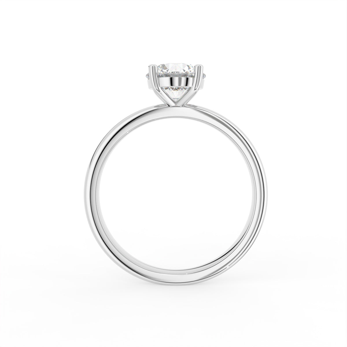 18K Solitaire Diamond Ring — FRONT