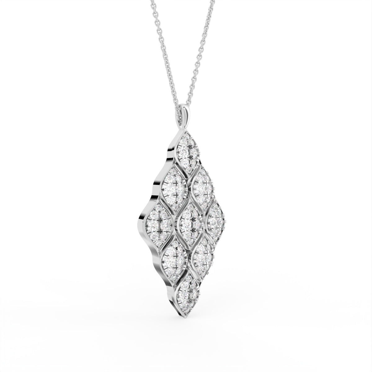 Sterling Silver Diamond Pendant — 3D / RIGHT
