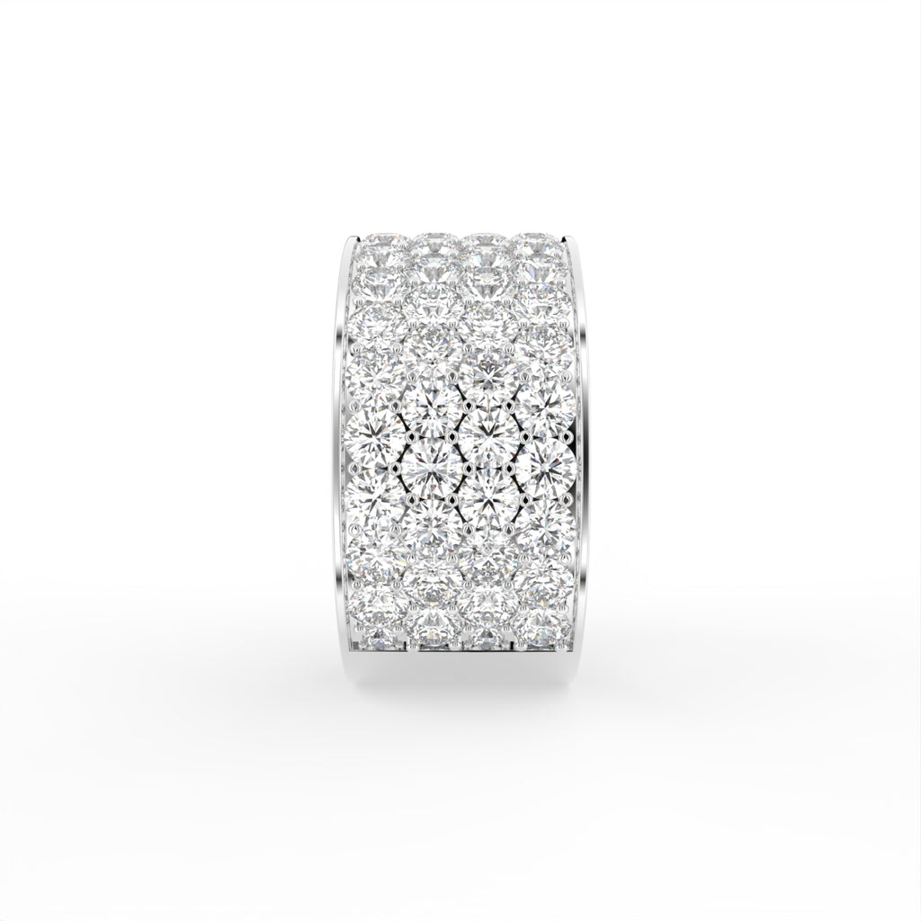 18K Bespoke Pavé Round Diamond Ring — SIDE