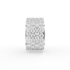18K Bespoke Pavé Round Diamond Ring — SIDE