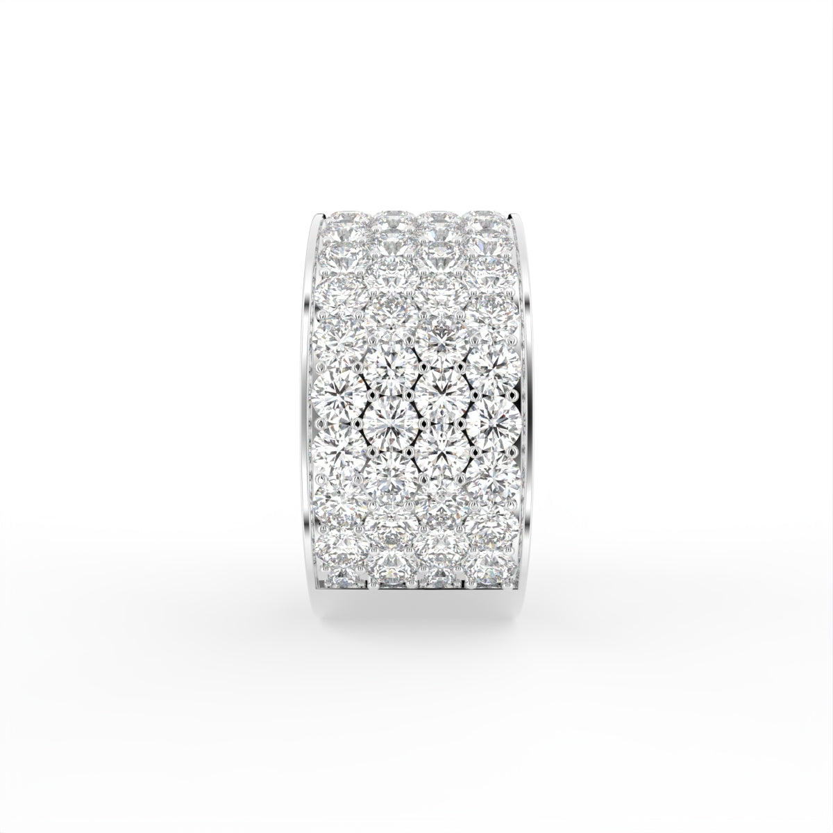 18K Bespoke Pavé Round Diamond Ring — SIDE
