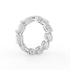 18K Full Eternity Marquise Diamond Halo Ring — 3D VIEW