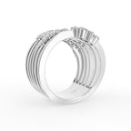 18K Bespoke Round Diamond Statement Ring — 3D VIEW