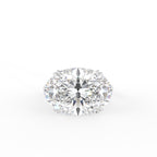 18K Oval Solitaire Diamond Engagement Ring — TOP