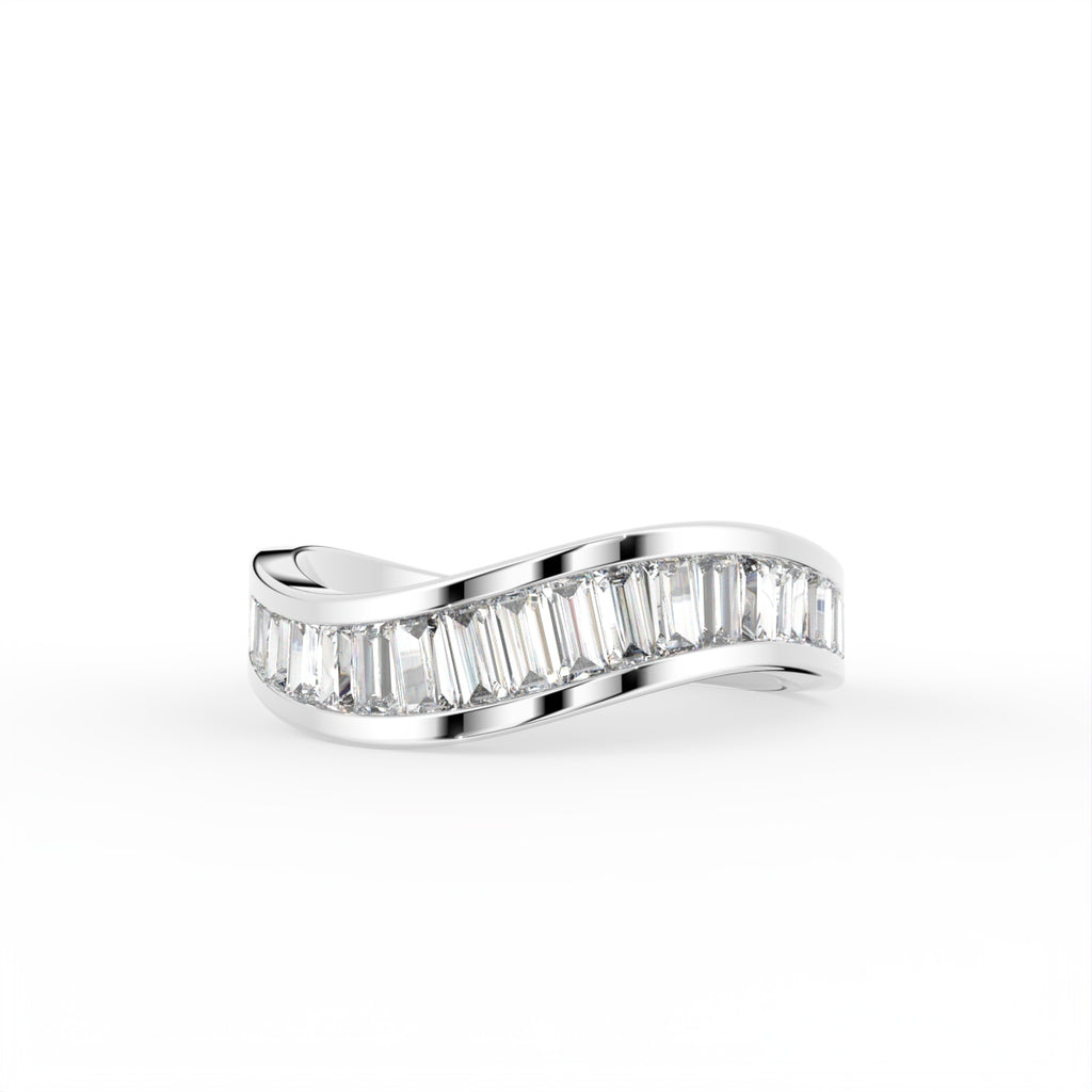18K Yellow Gold Baguette Diamond Eternity Ring — TOP