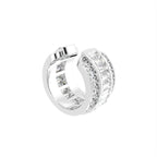 14K White Gold Baguette Diamond Piercing Earrings — 3D VIEW