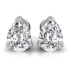 18K Solitaire Pear Diamond Earrings — TOP
