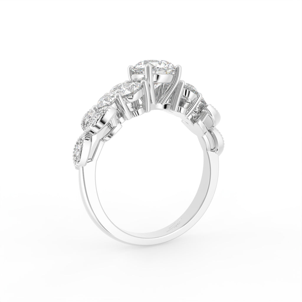 18K Bespoke Round Diamond Ring — 3D VIEW