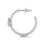 18K Pear Diamond Hoop Earrings — SIDE VIEW