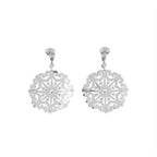 18K Floral Lab Grown Diamond Drop Earrings — BACK
