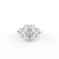 18K White Gold Modified Emerald Diamond Ring — TOP
