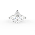 18K Trilogy Pear Diamond Engagement Ring — TOP