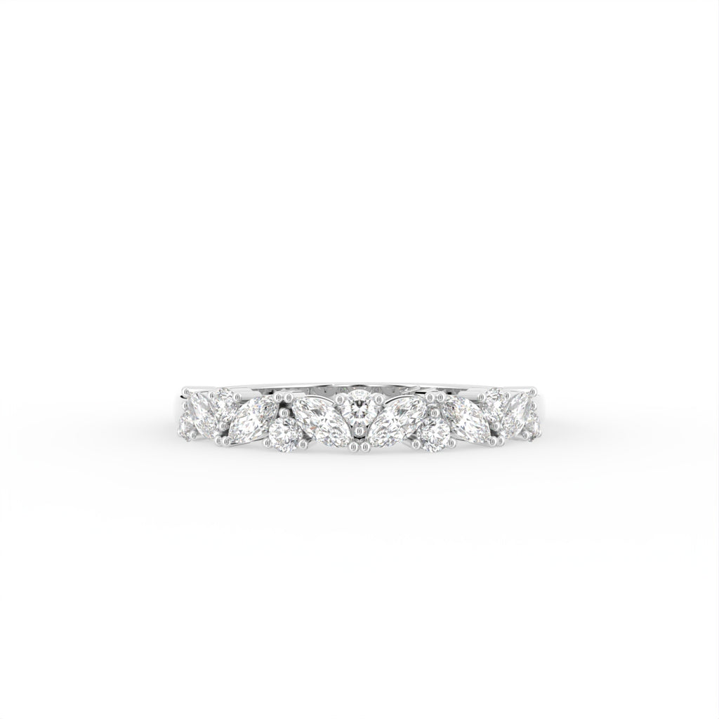 18K Eternity Round Marquise Diamond Ring — TOP