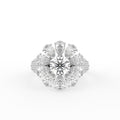 18K Floral Halo Diamond Ring — TOP