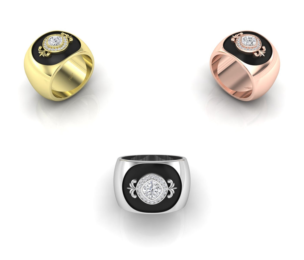 18K Halo Round Diamond Ring — 3 COLOR