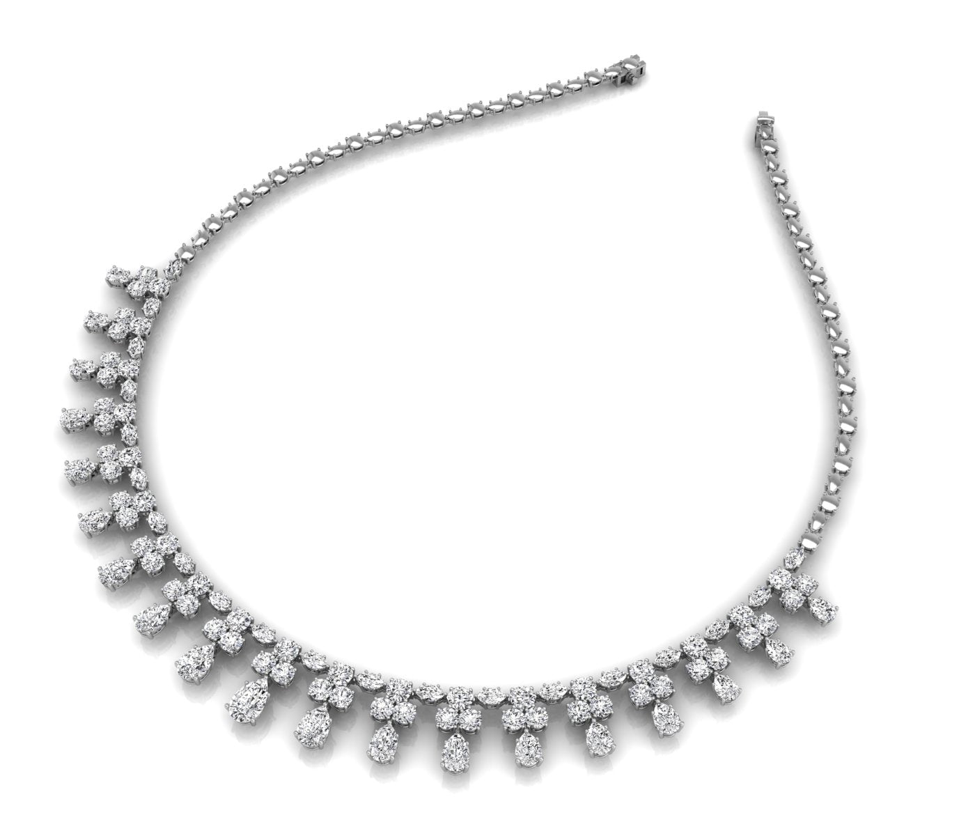 18K Minimalist Diamond Necklace — 3D VIEW