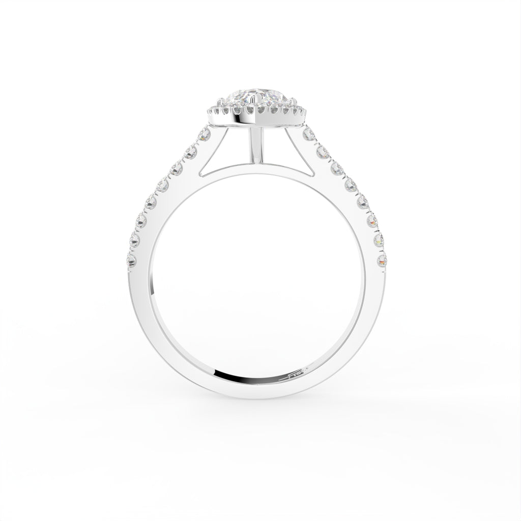 18K Halo Marquise Diamond Engagement Ring — FRONT
