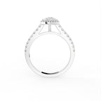 18K Halo Marquise Diamond Engagement Ring — FRONT
