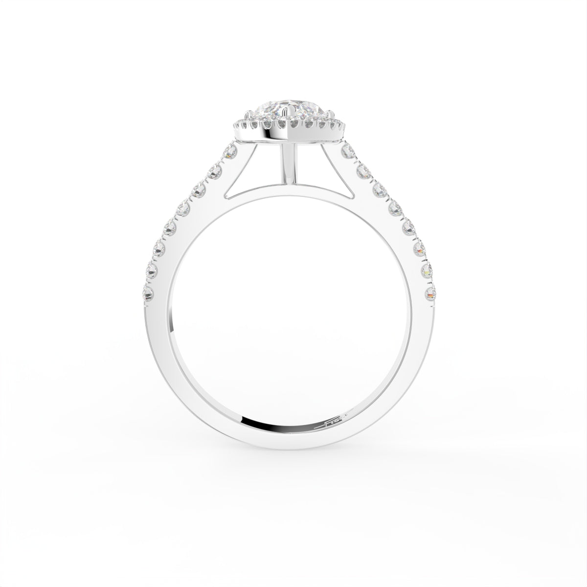 18K Halo Marquise Diamond Engagement Ring — FRONT