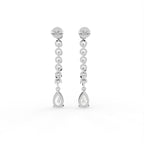 18K Pear Diamond Drop Earrings — BACK