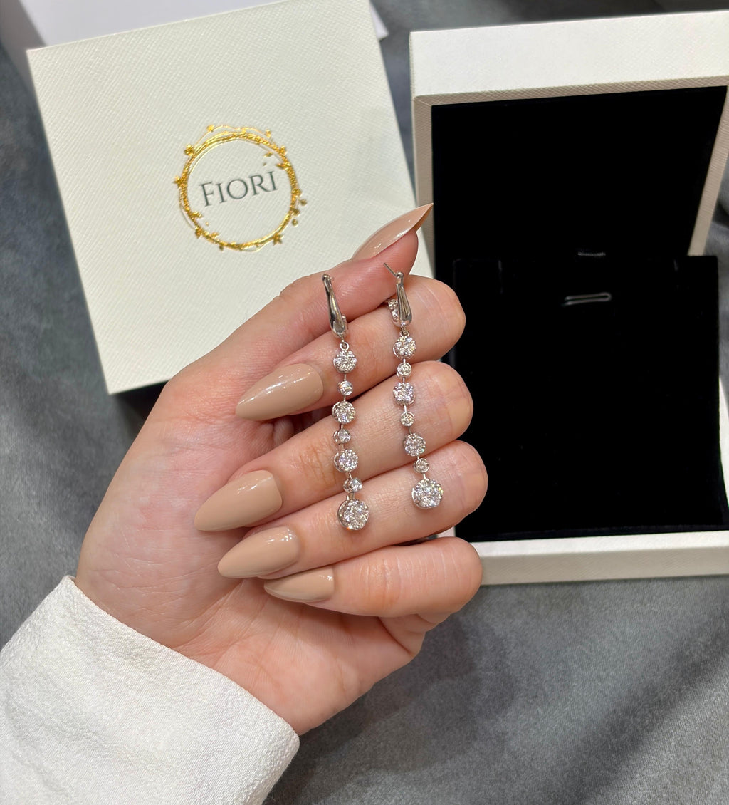 18K White & Yellow Round Diamond Earrings 1.08ct — IMAGE URL