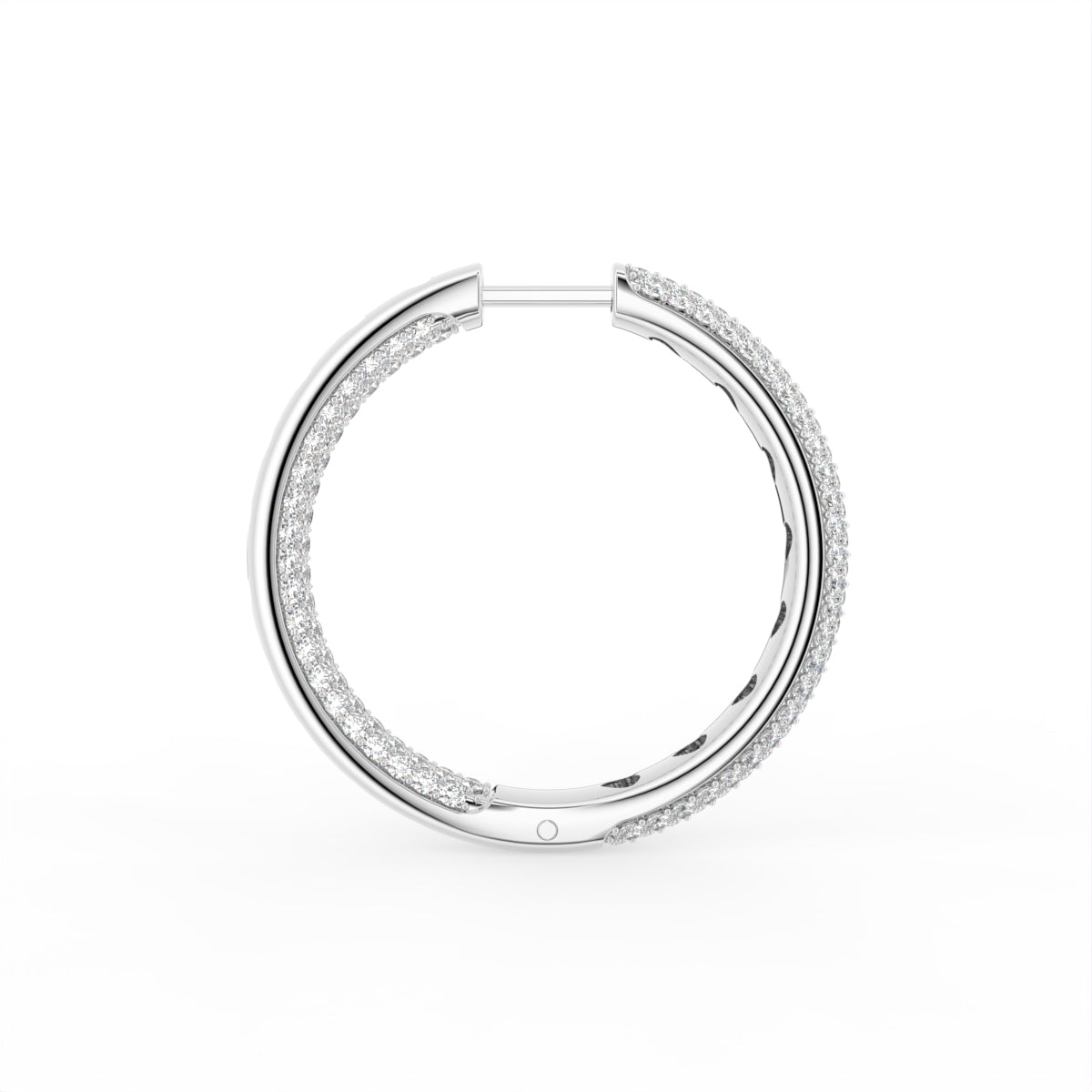 18K Diamond Hoop Earrings — SIDE VIEW