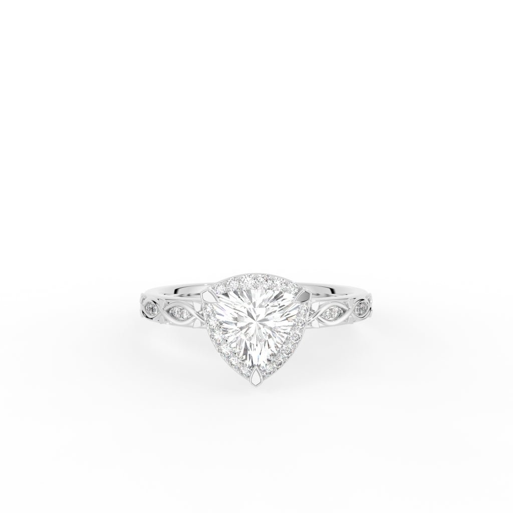 18K Halo Trillion Diamond Ring — TOP